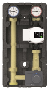 Die AFRISO Heizungspumpengruppe PrimoTherm® 180-2 DN 25 KVS Vario bietet neben einem werkzeuglos zu montierenden Stellmotor eine weitere Raffinesse: Ein 3-Wege-Mischventil mit jederzeit verstellbarem Kvs-Wert!  
